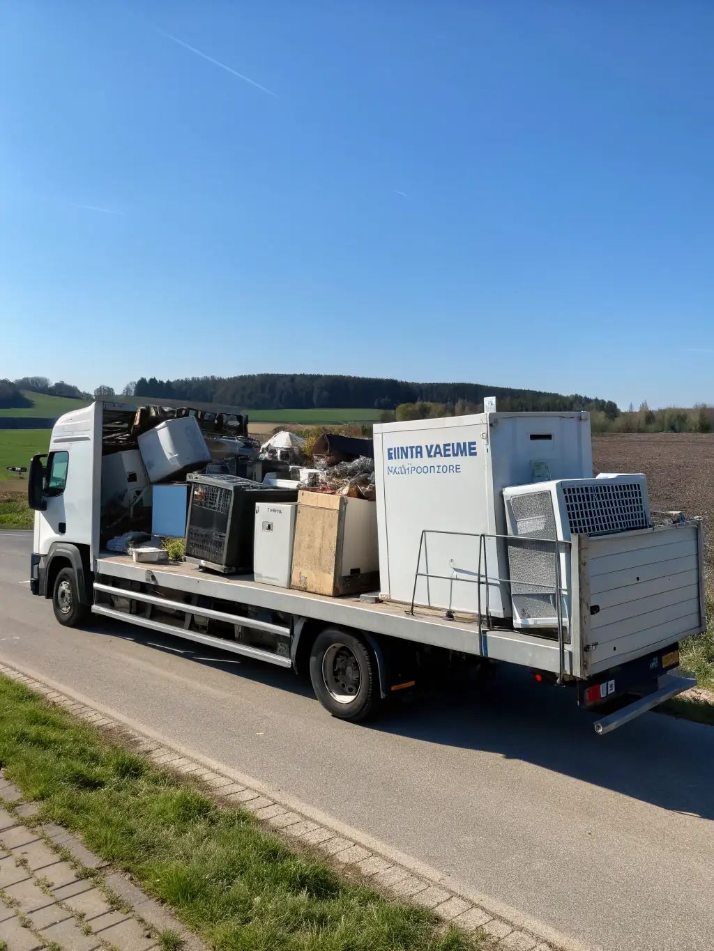 A photo of OSKR Removals truck loaded with rubbish, ready for eco-friendly disposal and recycling.